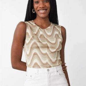 & Other Stories Los Angeles Atelier Size S Wave Print Shell: Viscose 100%